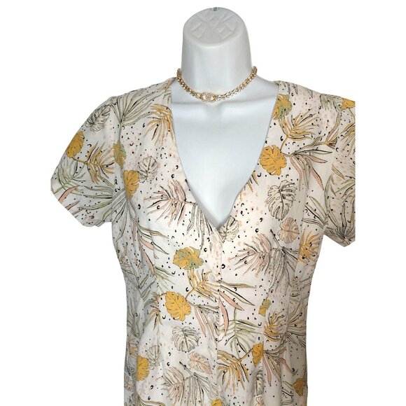 Minkpink Womens Tropical Floral Button-Front Short Sleeve Romper Size M - Picture 8 of 9